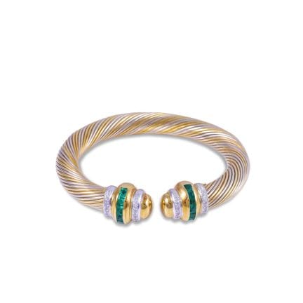 BRACELET, ALVESTILE rigide tubulaire, en or jaune 