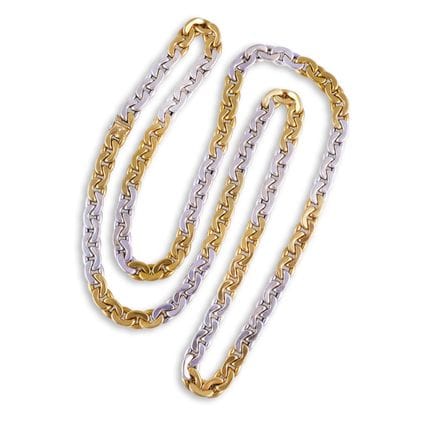 LONG CHAIN with link-style links, in 18K white and