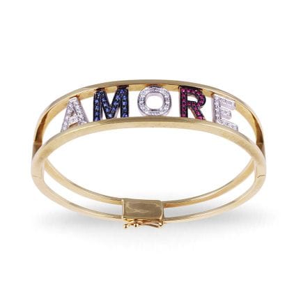 * Starres Armband aus 18-Karat-Gelbgold mit der Au