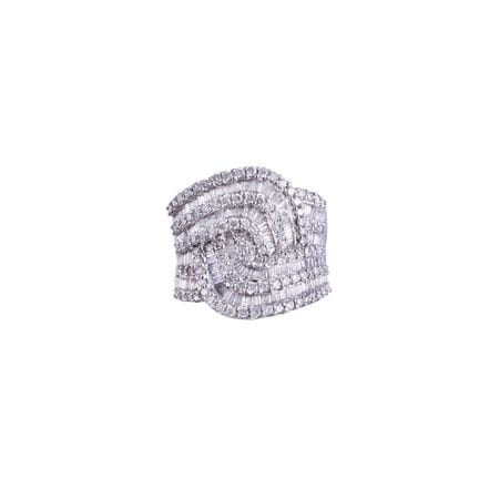 ANELLO a fascia in oro bianco 18Kt con motivo a na