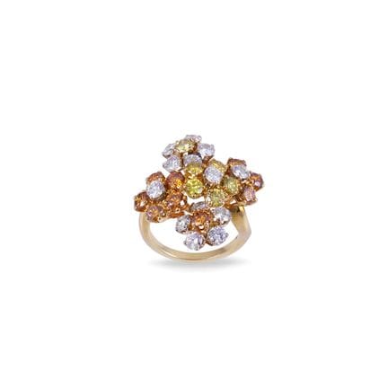 RING aus 18-Karat-Gelbgold mit Blumenmotiven aus f