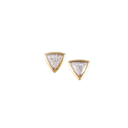ORECCHINI in oro giallo 18Kt, ciascuno con diamant