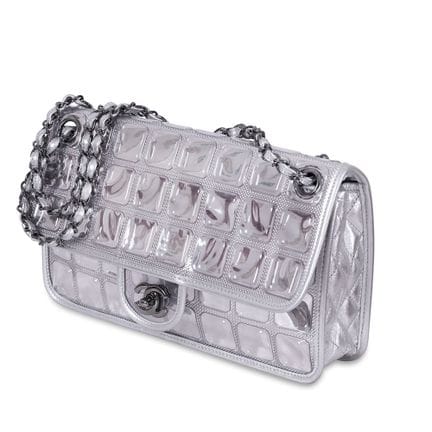 CHANEL, Ice Cube motivo trapuntato di colore argen
