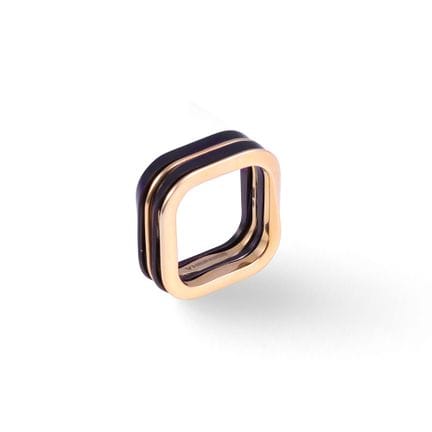 * RING, VHERNIER mit quadratischem Band, aus 18 Ka