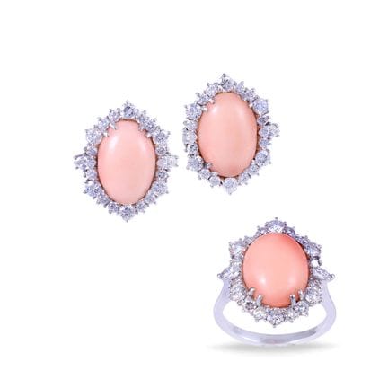 ~ PARURE in oro bianco 18Kt, composta da anello e 