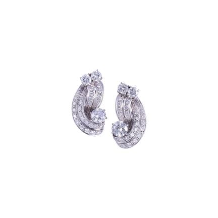 ORECCHINI in oro bianco 18Kt con clip, a doppio na