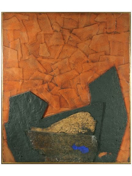 RED SKY, 1965 ROBERTO CRIPPA Collage, liège sur pl