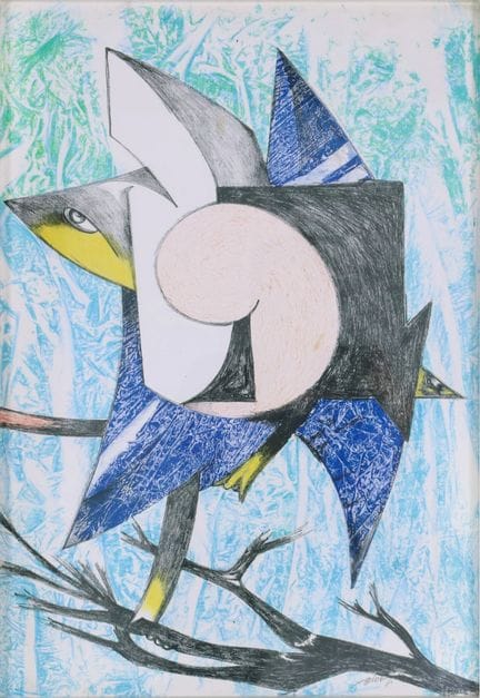 OISEAUX DE GIANNI DOVA Pastel sur papier, 70 × 50 