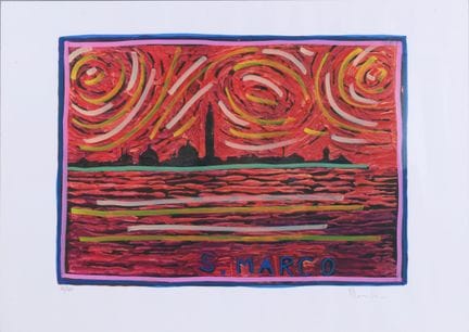 VENISE (SAINT-MARC) ALDO MONDINO Sérigraphie, 50 x