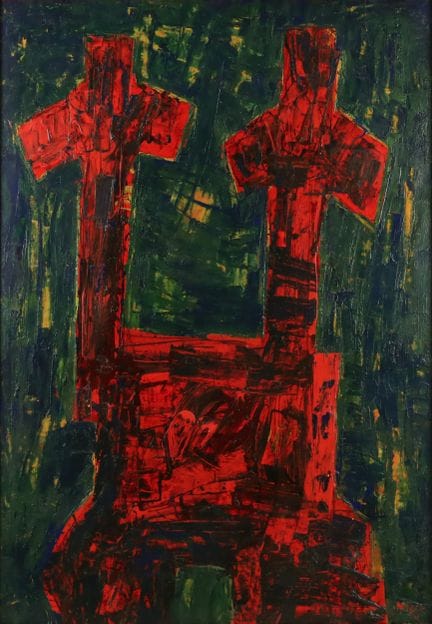 SANS TITRE, 1961 MARIO NIGRO Huile sur carton ento