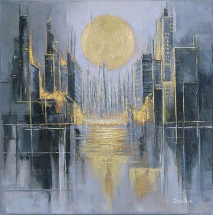 GOTHAM CITY, 2026 DIANA PIGNI Huile et feuille d'o