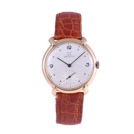 Zenith Case: 18K yellow gold, screw-down case back