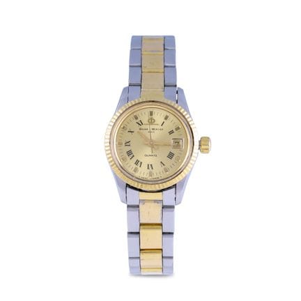 Baume Et Mercier Caja: de acero y oro, fondo atorn