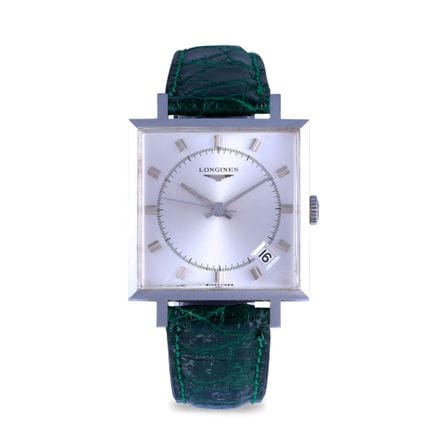 Longines Caja: de acero, de forma redonda, fondo a
