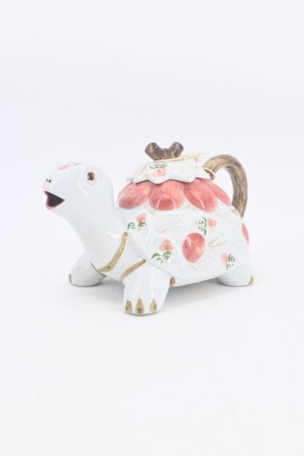Tetera zoomórfica de porcelana, con forma de tortu