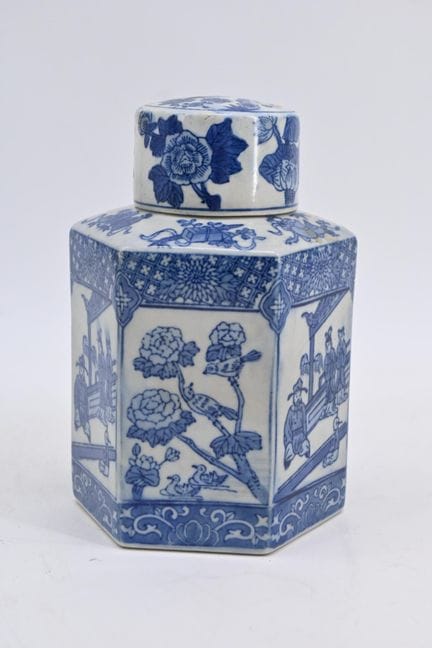 Jarrón hexagonal de porcelana para jengibre, con d