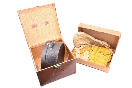 Two hat trunks from the interwar period, one brown