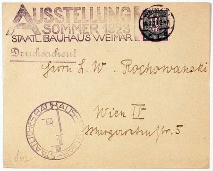 Bauhaus - Enveloppe portant deux cachets du Bauhau