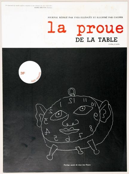 Alexander Calder. La proue de la table. Paris, Le 