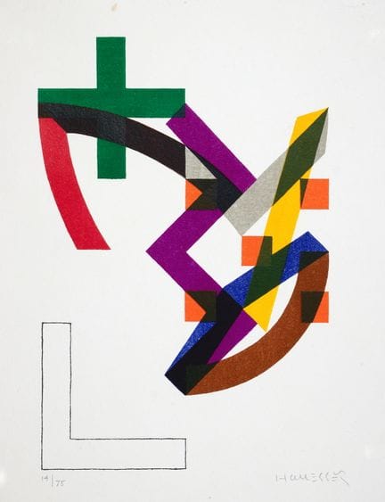 Gottfried Honegger. Structures III. Acht Farblitho