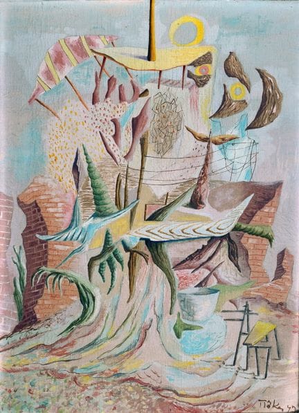 Heinz Trökes. Paesaggio roccioso. Olio su tela. 19