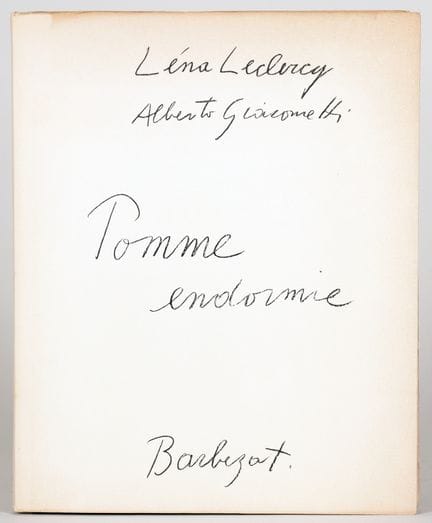 Alberto Giacometti - Léna Leclercq. Pomme endormie
