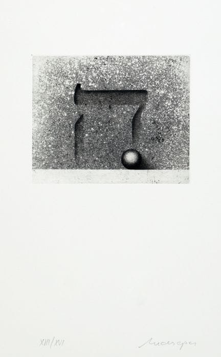 Friedrich Meckseper. Alfabeto hebreo. 22 aguafuert