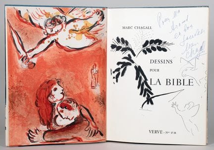 马克·夏加尔。《圣经插画集》。巴黎，Verve出版社，1960年。内含47幅石版画（其中24幅为彩色