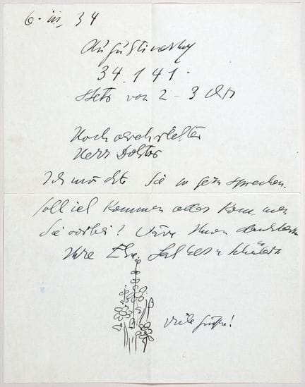 Else Lasker-Schüler. Lettre manuscrite, signée et 