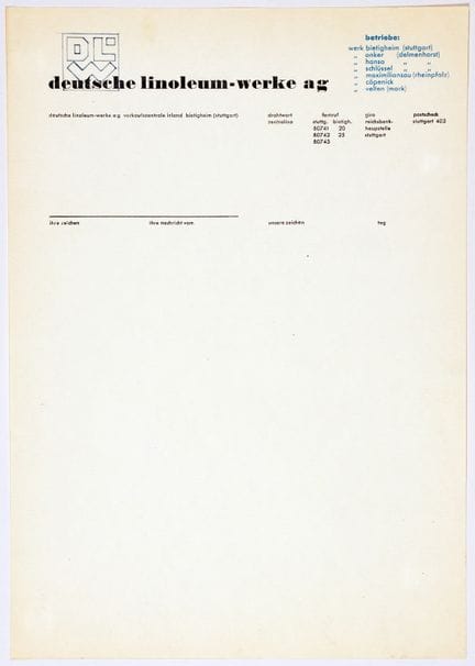 Willi Baumeister. Deutsche Linoleum-Werke AG. Dise