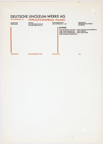 Willi Baumeister. Deutsche Linoleum-Werke AG. Dise