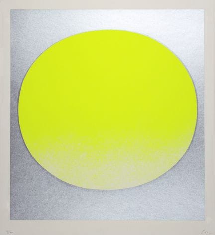 Rupprecht Geiger. Círculo amarillo sobre plata. Se