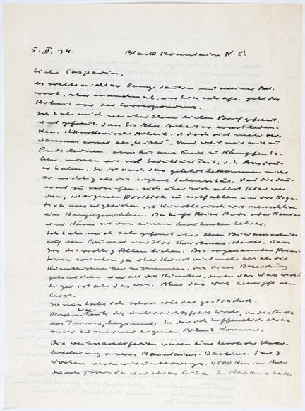 Bauhaus - Josef Albers. Lettre manuscrite et signé
