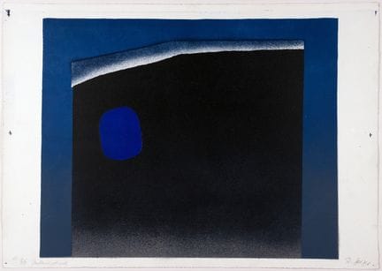 Rupprecht Geiger. Sin título / azul-negro. Litogra