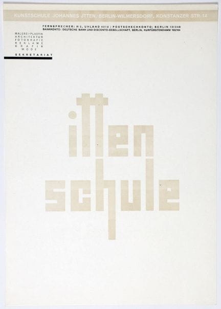 Bauhaus - Johannes Itten. Lettre manuscrite et sig