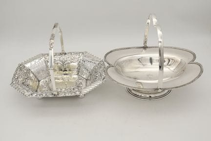 Two Silver-Plated Serving Baskets Bearing the Roya