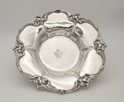 A Silver-Plated Centrepiece Bowl Bearing the Royal