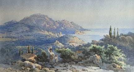Angelos Giallina (Greek, 1857-1939)
Corfu Hills wi