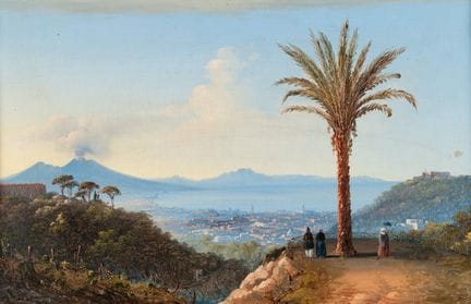 Allemand, vue sur le golfe de Naples.

Huile sur t