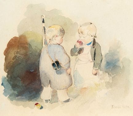 Peter Fendi (1796 - Vienne - 1842), Enfants jouant