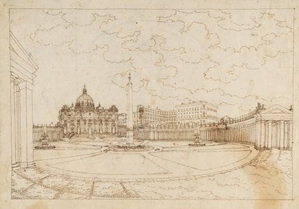 Tedesco, veduta di Piazza San Pietro con la Basili