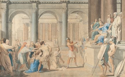 Allemand, Le jugement de Salomon.

Aquarelle sur e