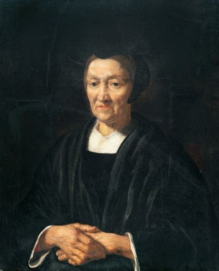 Néerlandais, portrait d'une dame âgée coiffée d'un