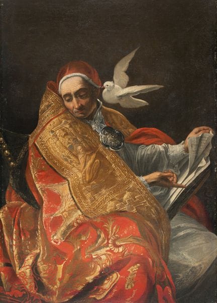 Peinture italienne représentant le pape Grégoire l