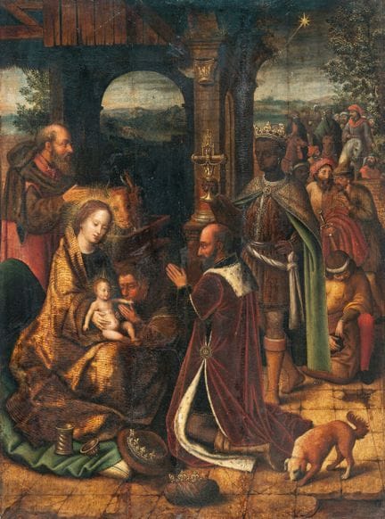 Néerlandais, L'Adoration des Rois mages.

Huile su