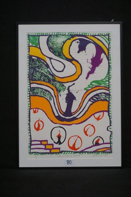皮埃尔·阿列钦斯基（1927 -  ）——《鸽舍间的线条》——石版画——铅笔签名——1993年作——
