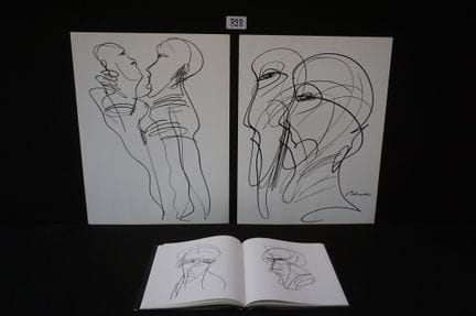 JEANINE BEHAEGEL (1940 - 1993) - 2 disegni + libro