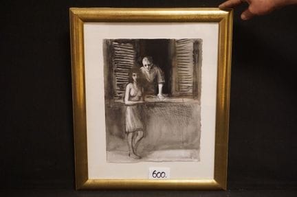 罗兰·德沃尔德（1938 -  ）——《相遇》——水彩画——署名——37 x 28 厘米