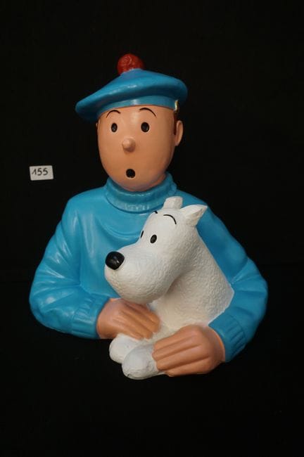 Large resin bust - "Tintin and Snowy" - "Tintin et