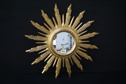 vintage gold-plated sun mirror - diameter: 60 cm